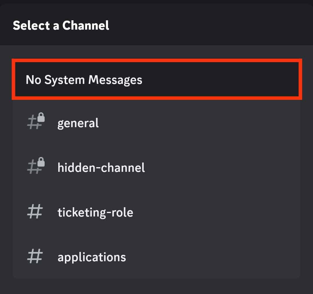 Set It To No System Messages.