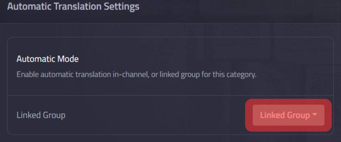 Set The Automatic Mode To Linked Group
