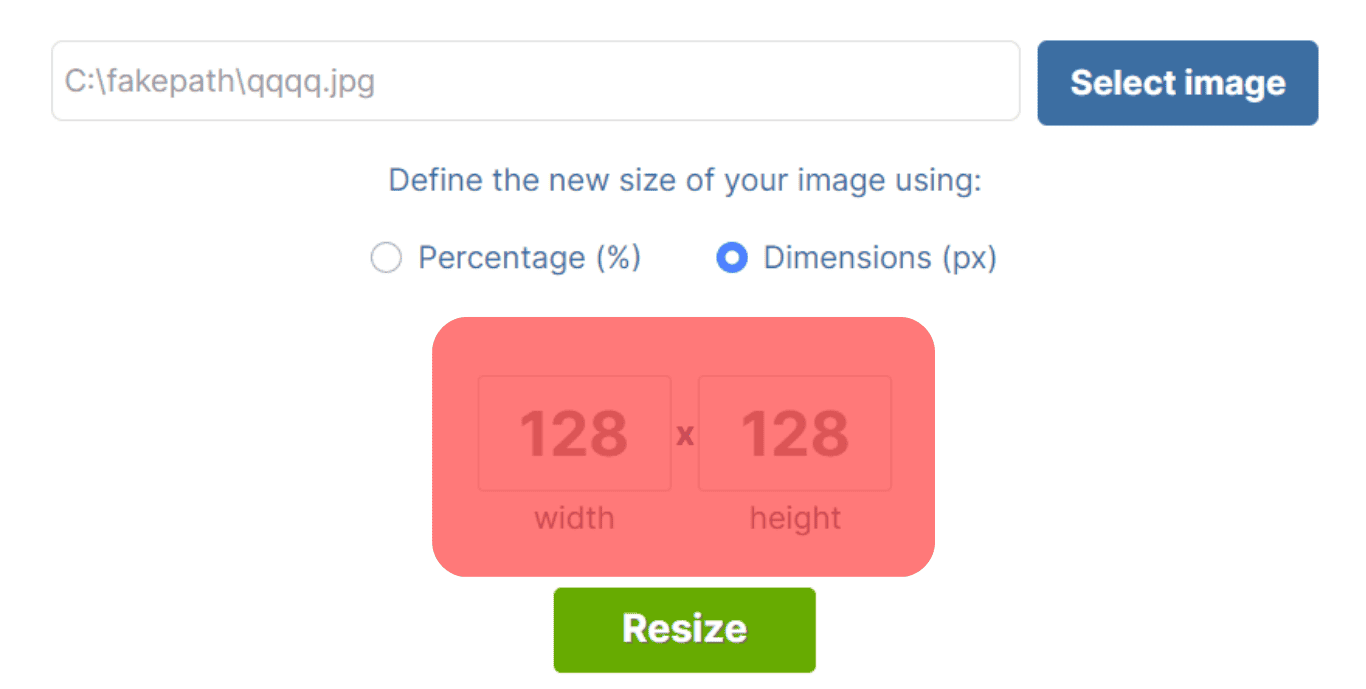 Set The Image Dimensions