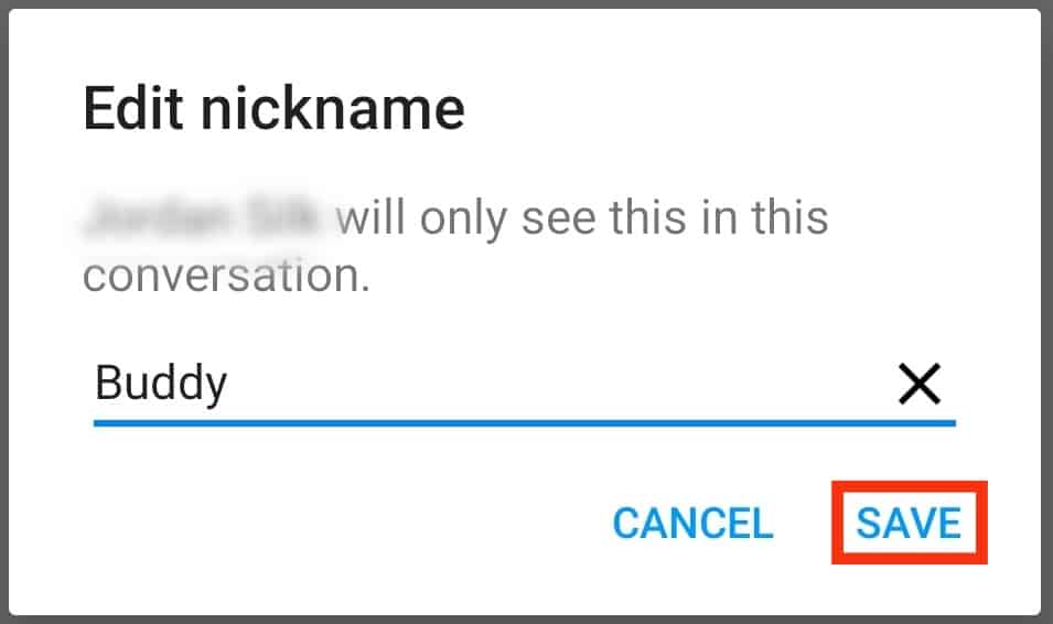 Set The Nickname You Want And Tap On Save