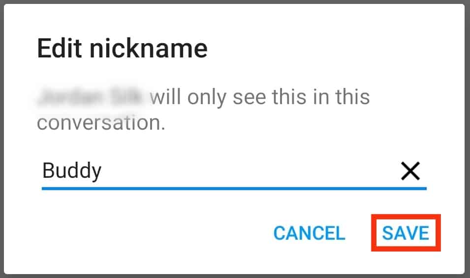 Set The Nickname You Want And Tap On Save