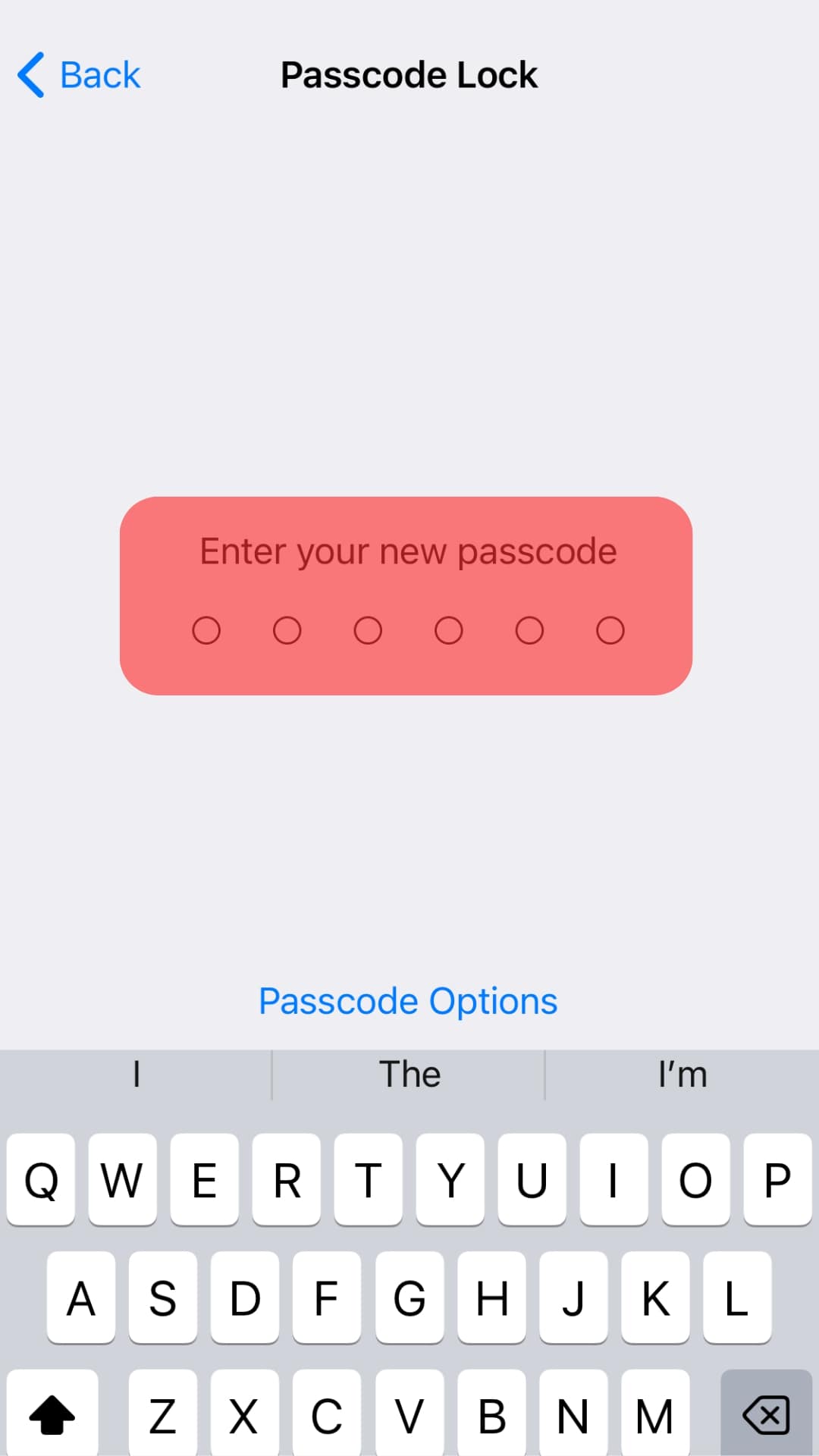 Set Your Desired Passcode