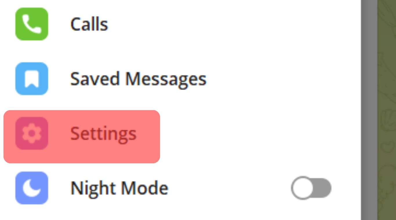 Settings Telegram Pc