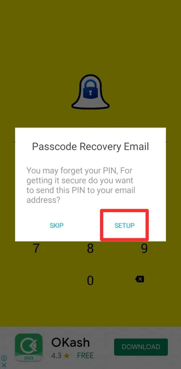 Setup Recovery Email For Locker For Snapchat