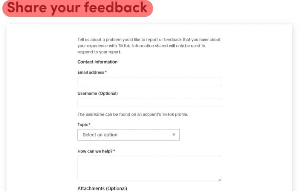 Share Your Feedback Tiktok