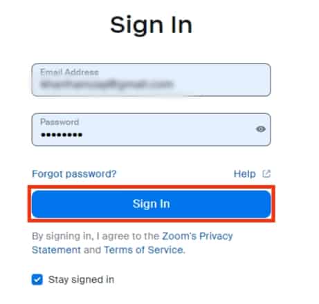 Sign In To Your Zoom Account