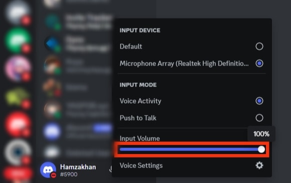 Slide The Circle Symbol On The Input Volume Bar