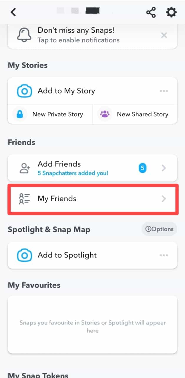 Snapchat My Friends