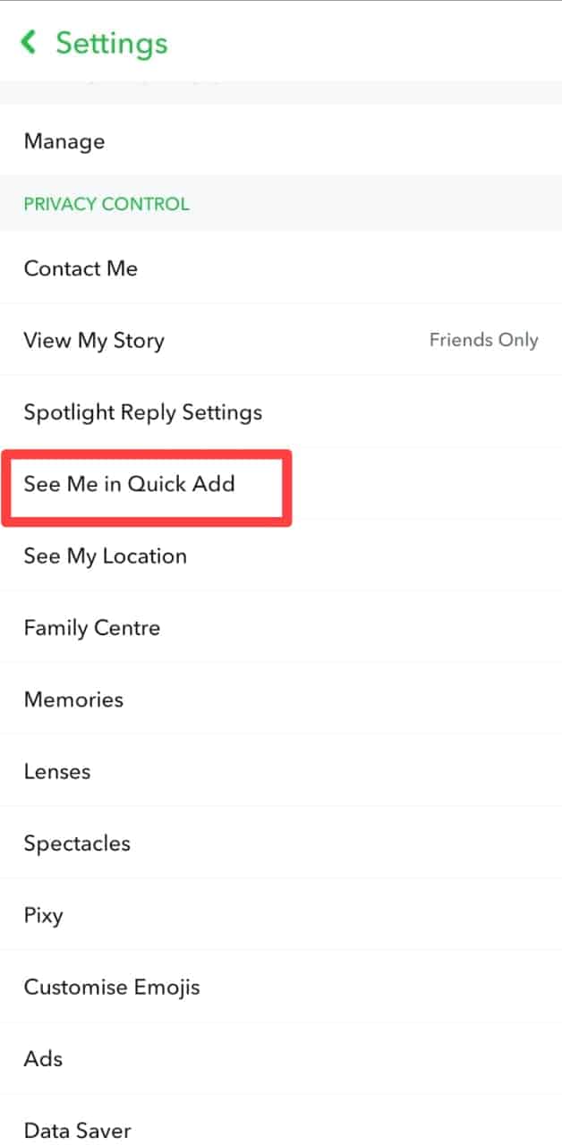 Snapchat See Me In Quick Add