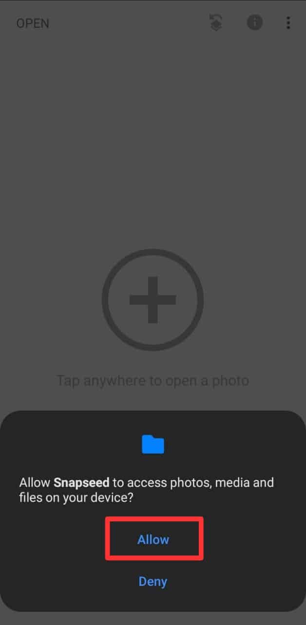 Snapseed Media Permission