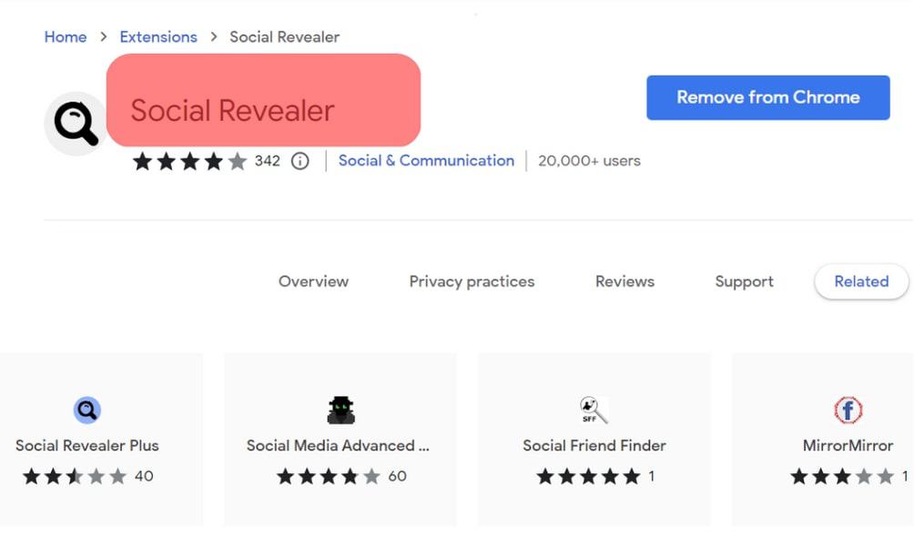 Social Revealer Extension