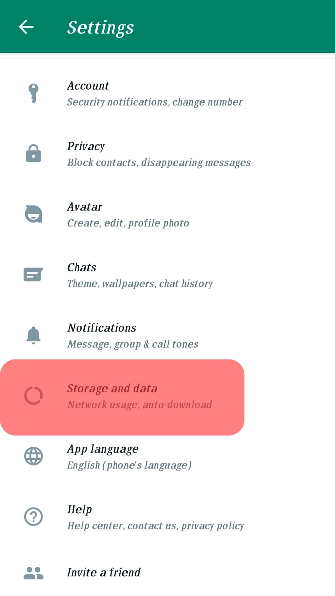 Storage And Data Whatsapp