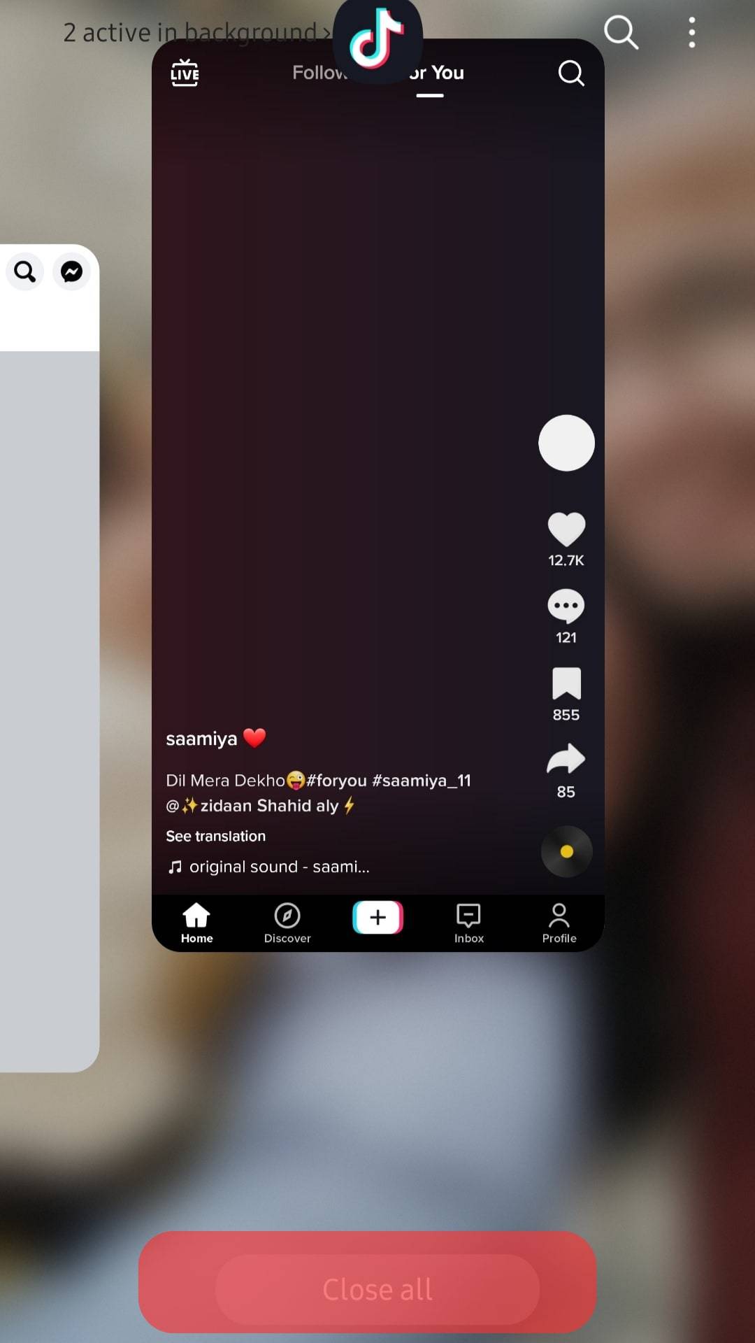 Swipe Up On Tiktok To Force Close