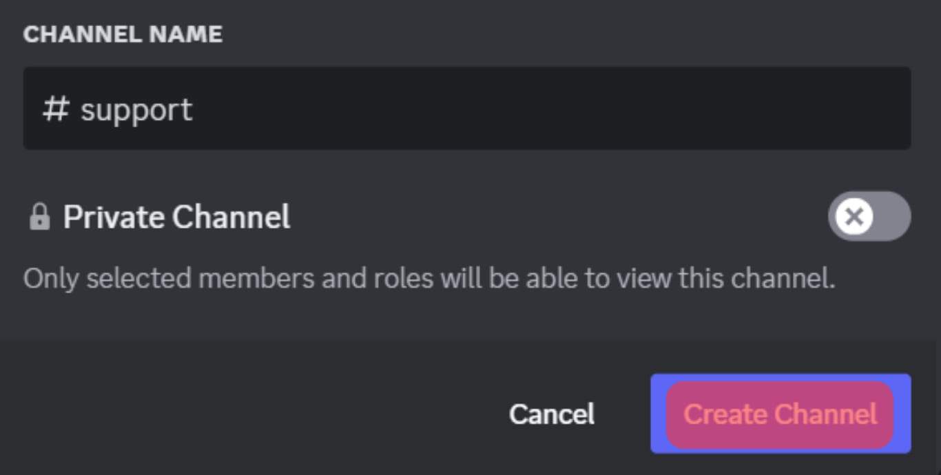Tap Create Channel To Confirm The Channel's Creation