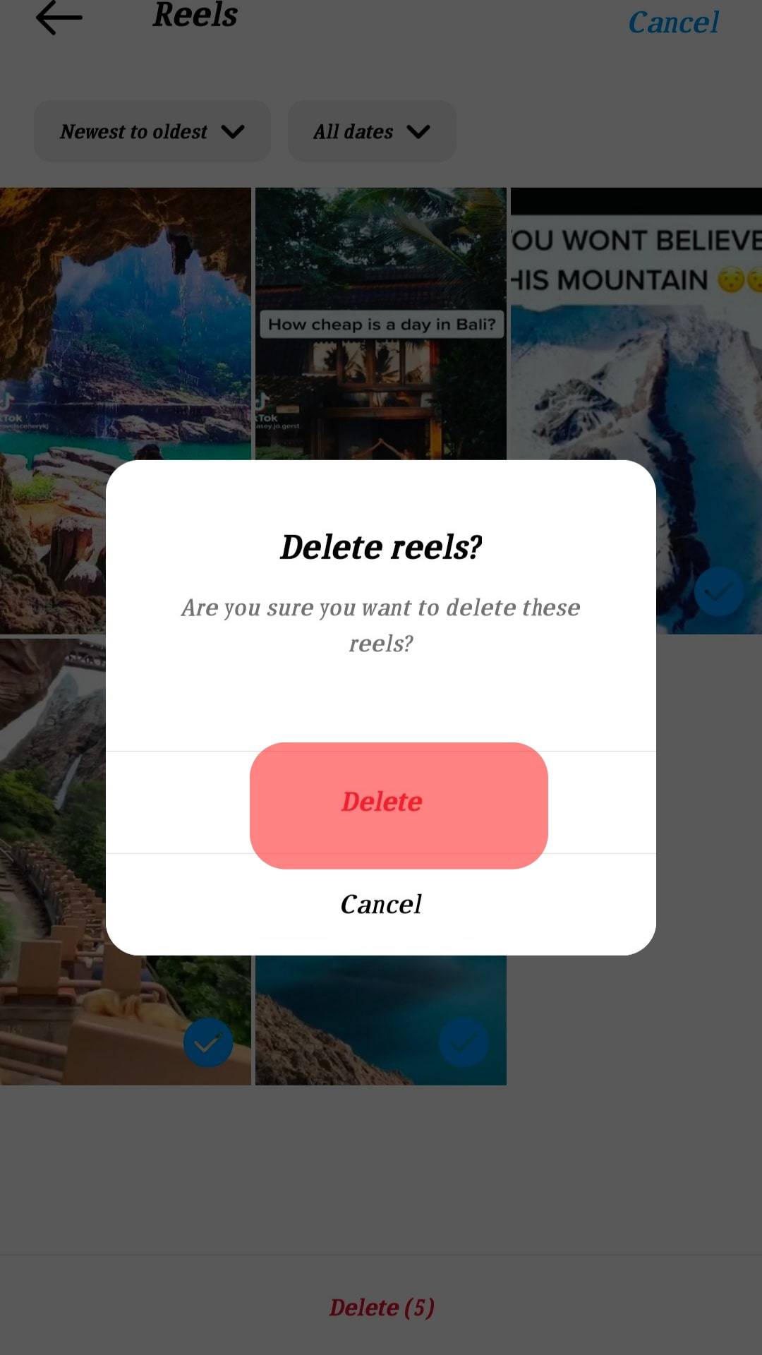 Tap Delete For Confirmation