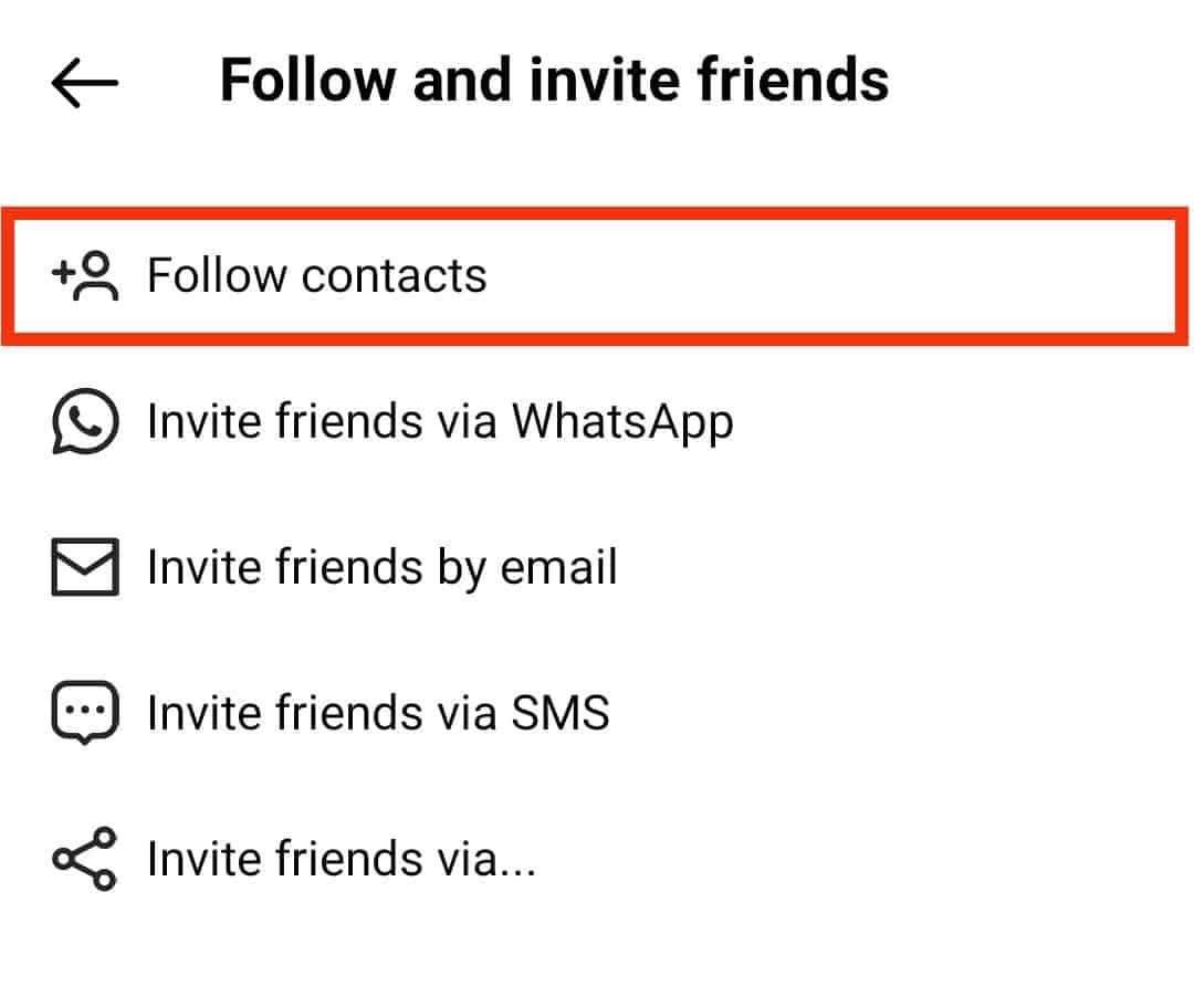 Tap 'Follow Contacts