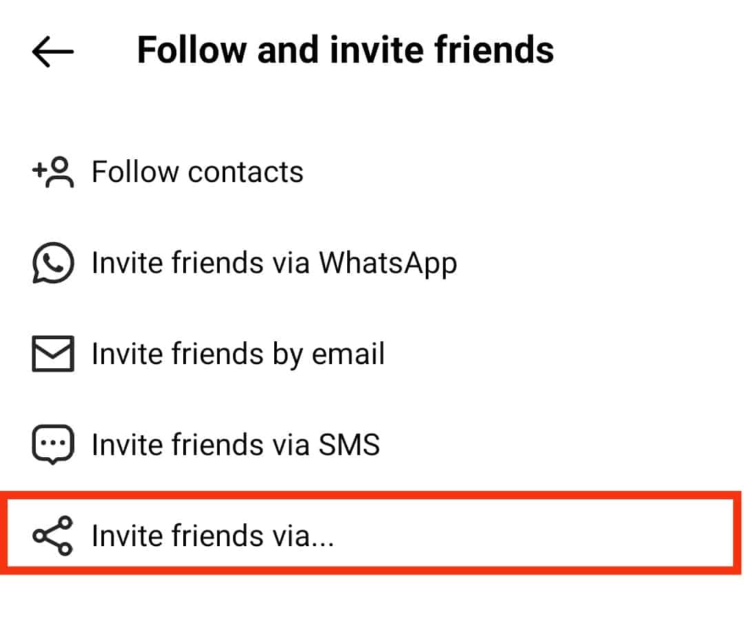 Tap 'Invite Friends Via