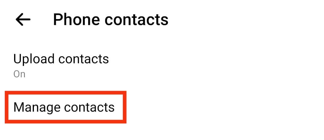 Tap Manage Contacts.
