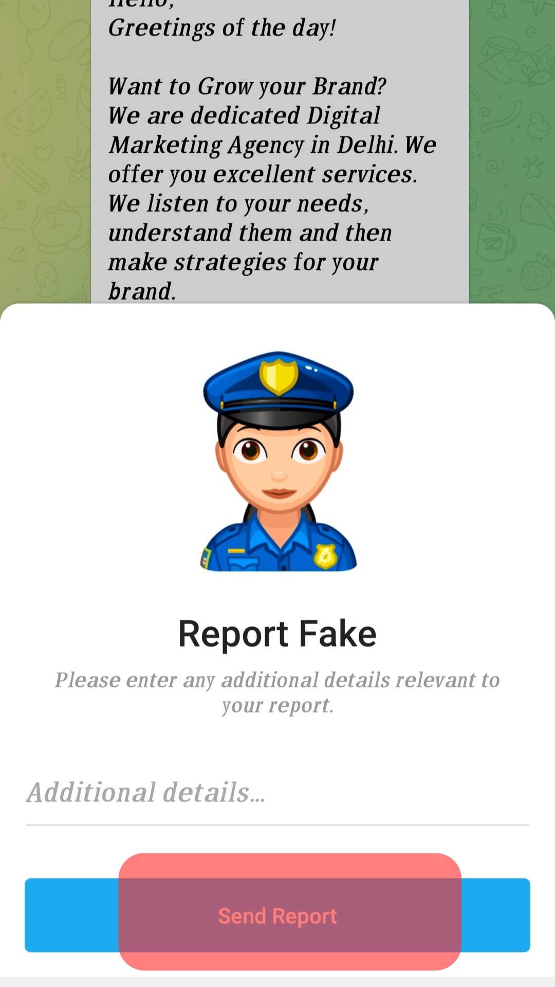 Tap Send Report