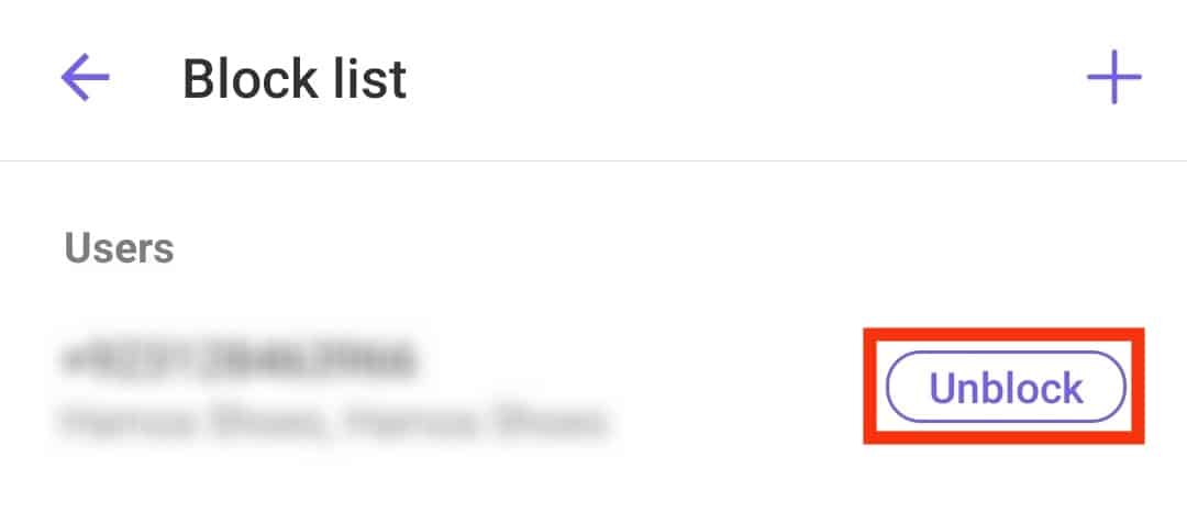 Tap Unblock Next To The Contact Name