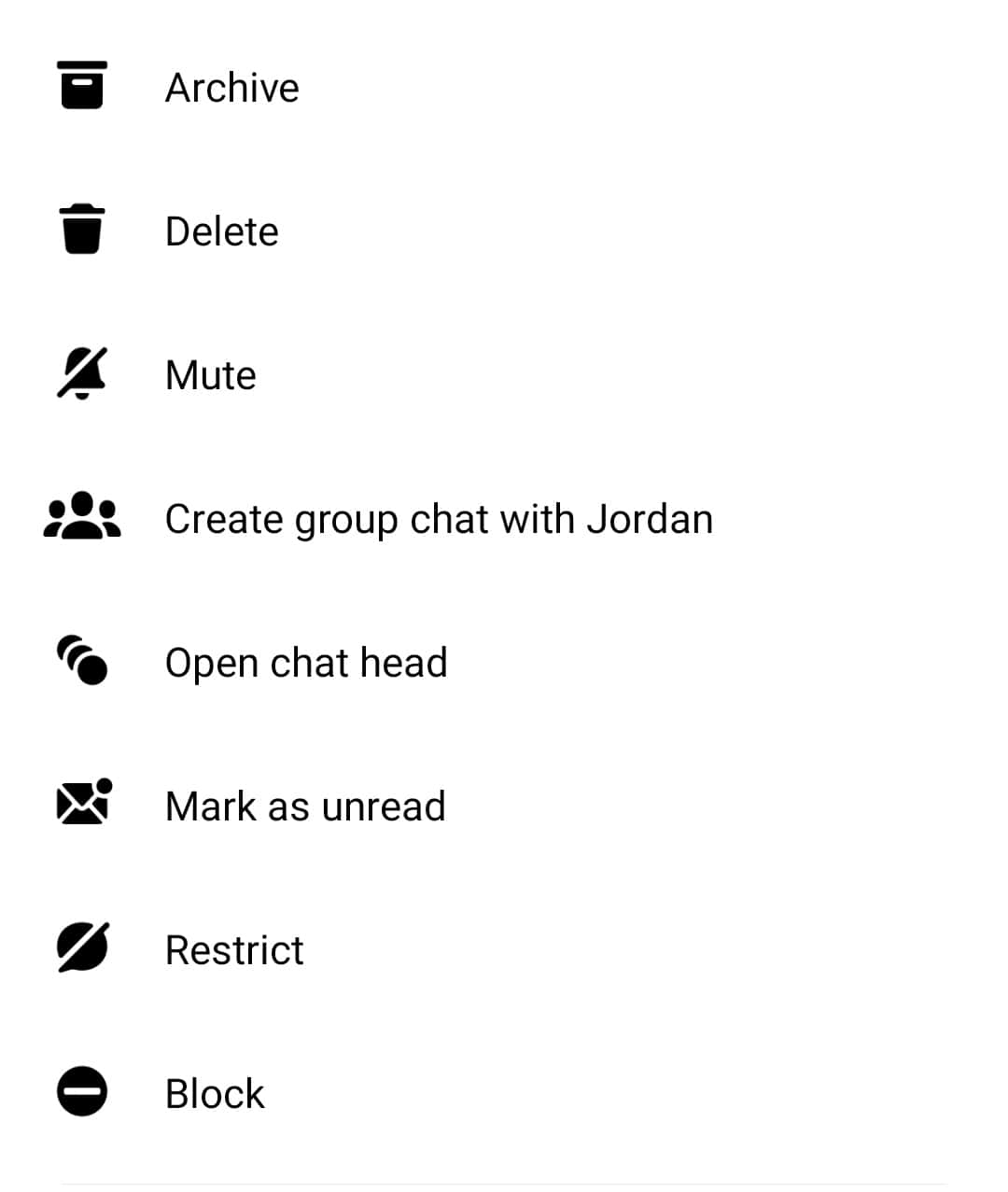 Tap And Hold The Chat For A While Till A List Of Options Pops Up. 