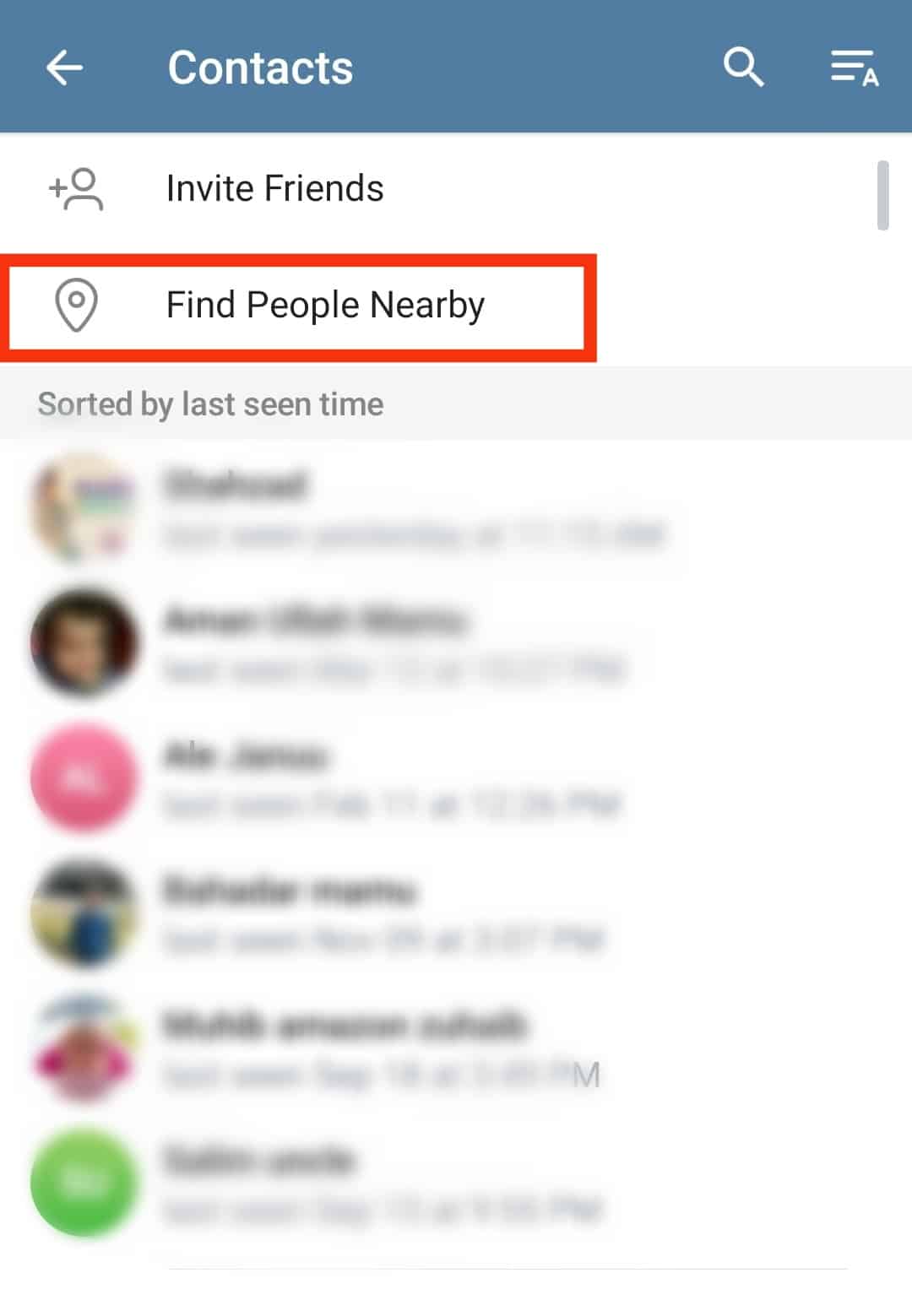 Tap Find People Nearby