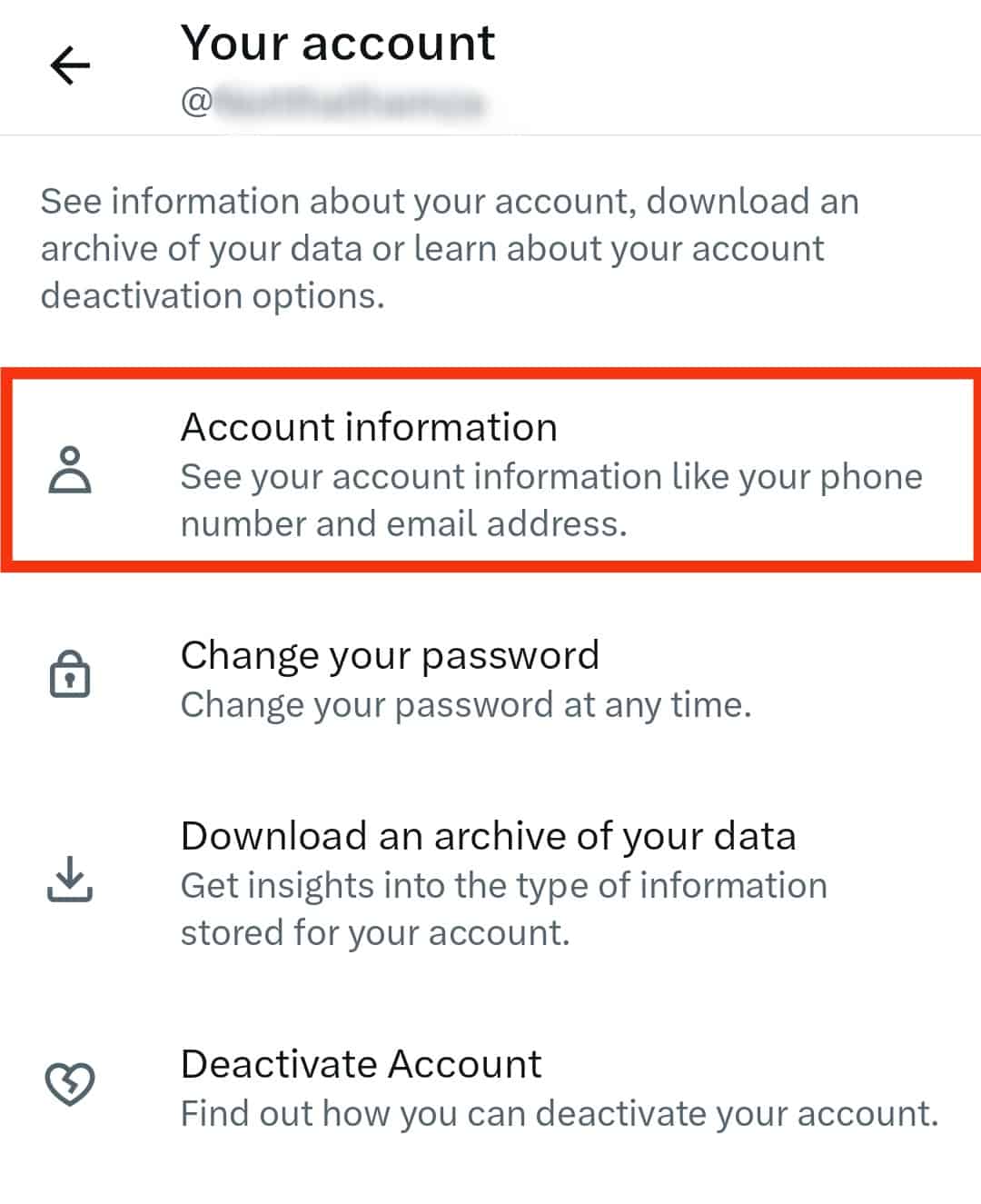 Tap On Account Information
