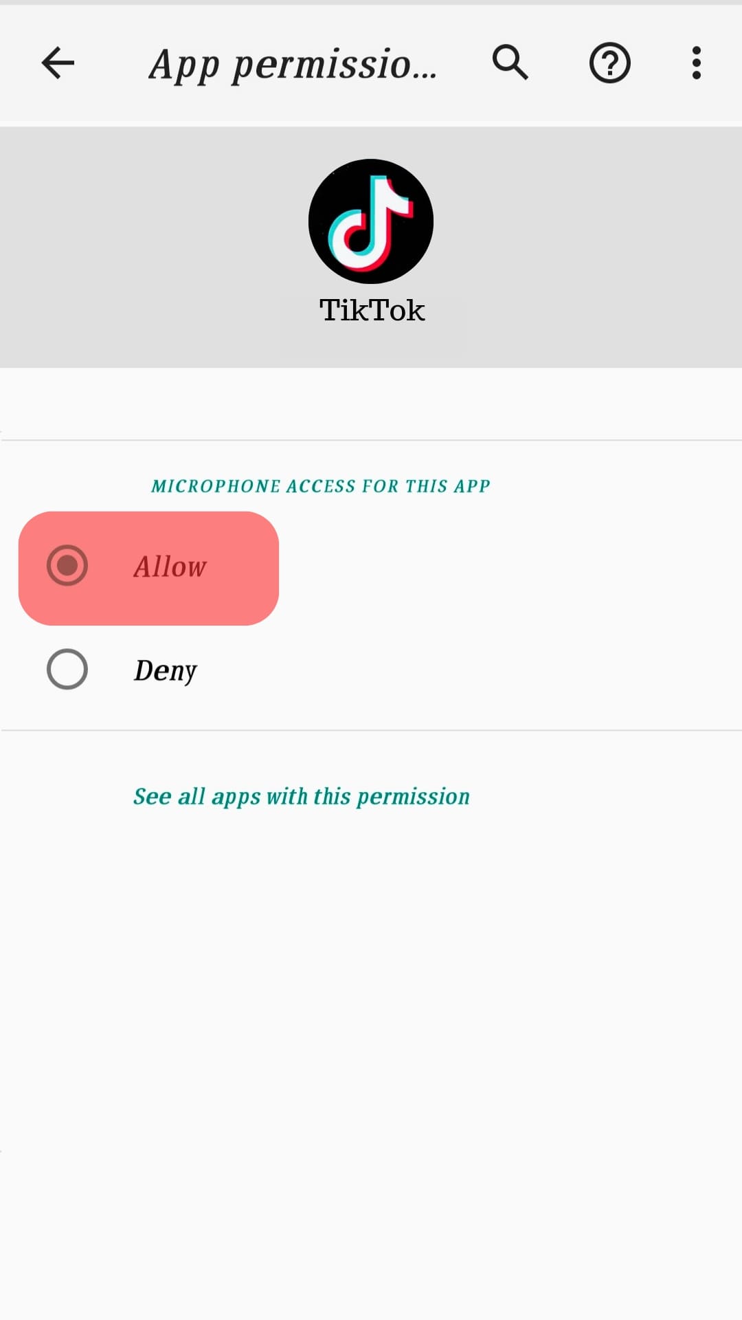 Tap On Allow For Tiktok To Access To Microphone