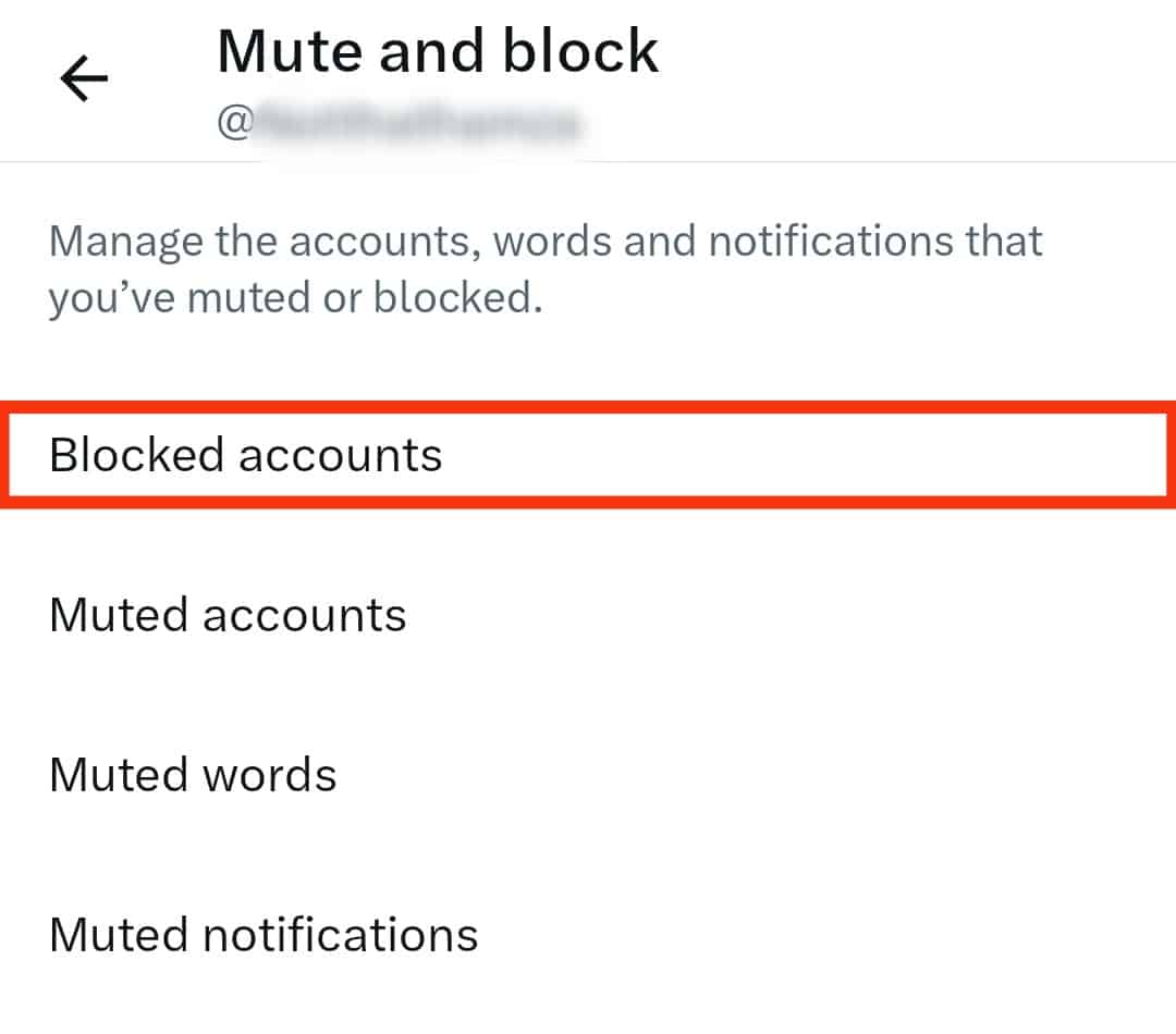 Tap On Blocked Accounts