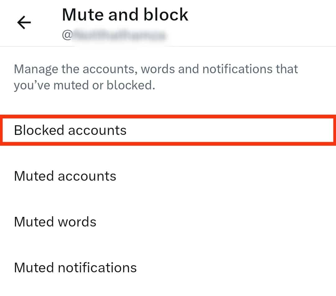 Tap On Blocked Accounts