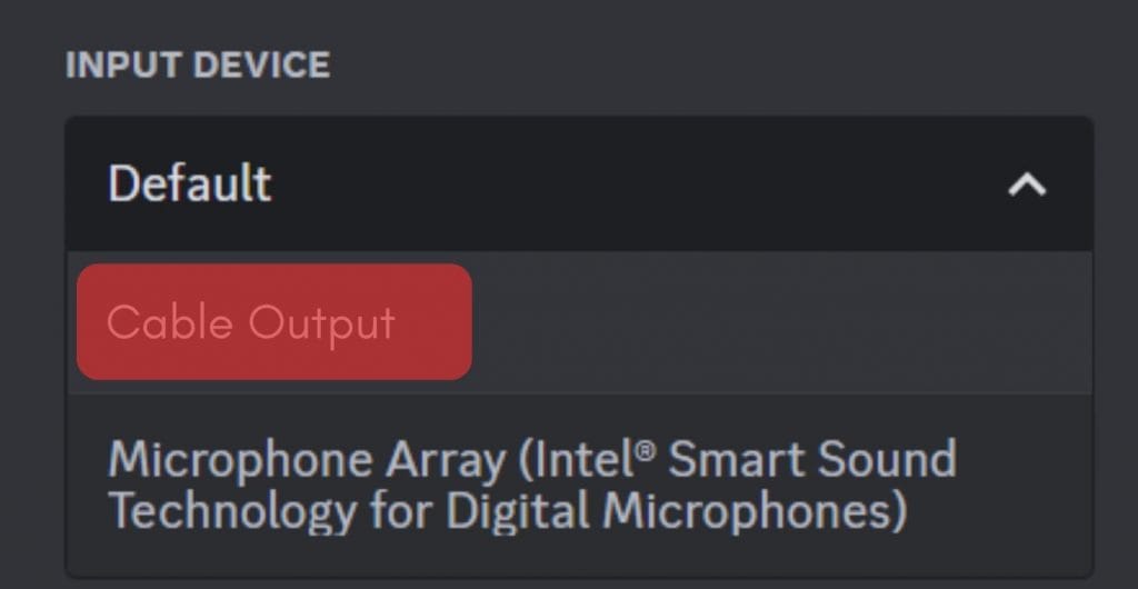 Tap On Cable Output Option Under The Input Device