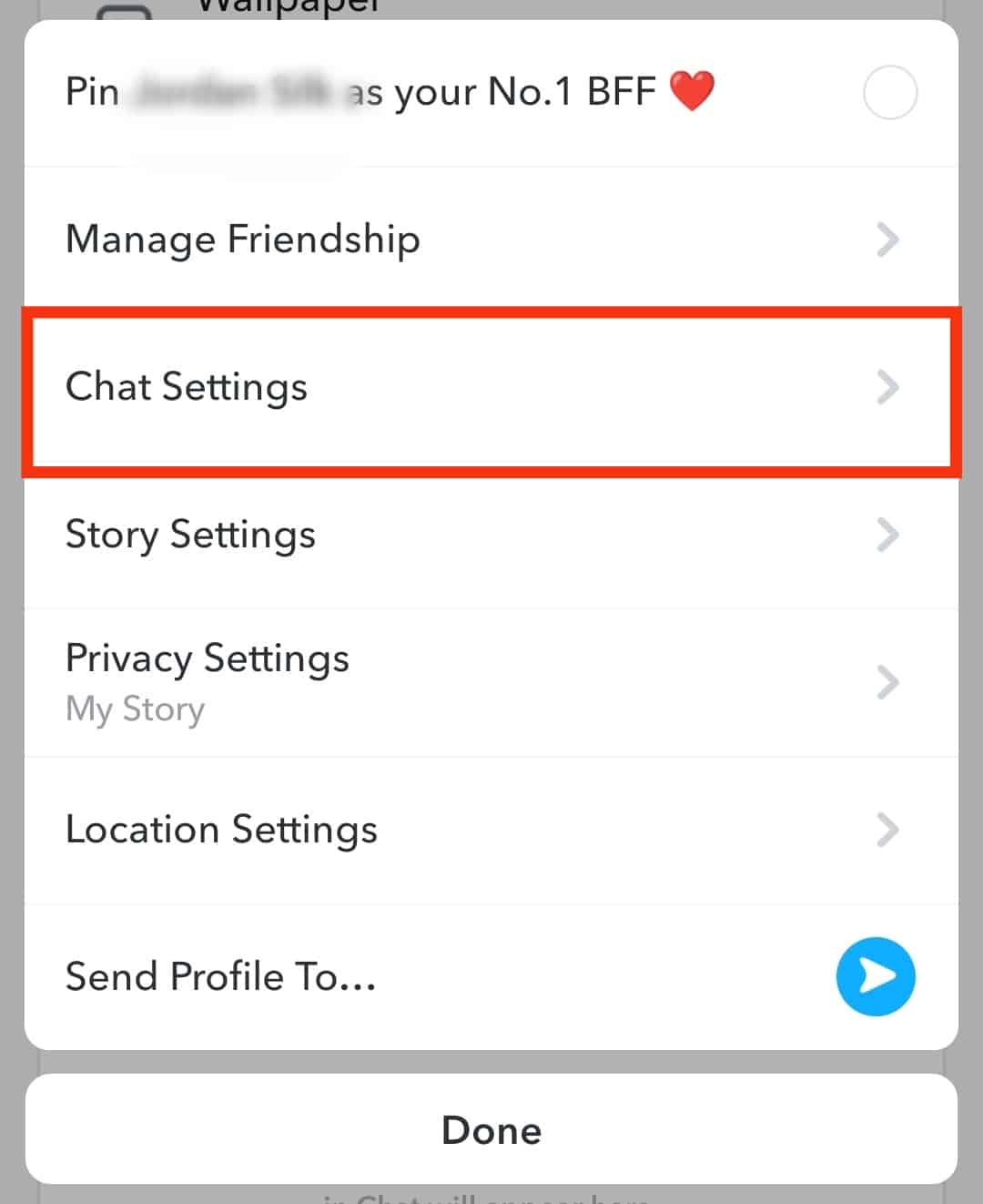 Tap On Chat Settings Option