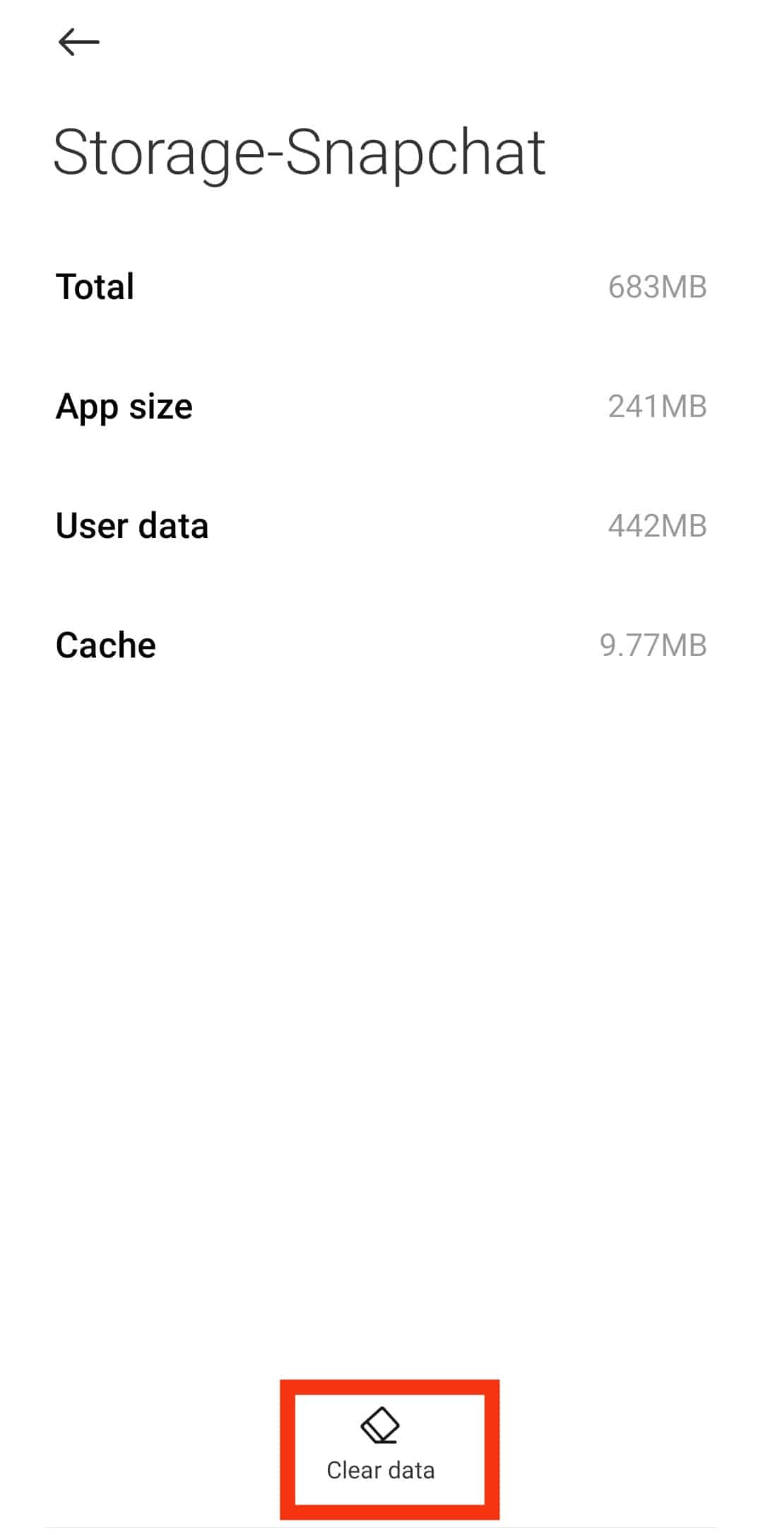 Tap On Clear Storage Or Clear Data