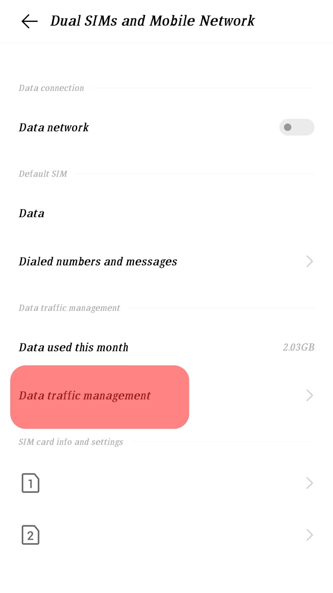 Tap On Data Traffic Management