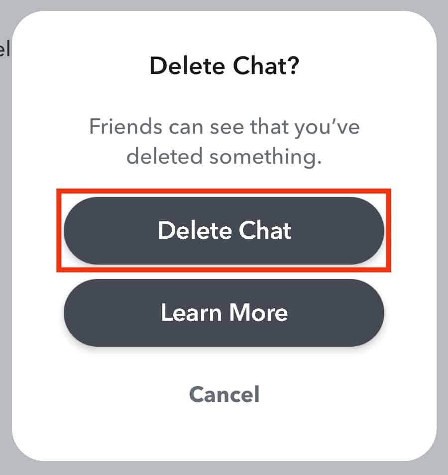 Tap On Delete Chat