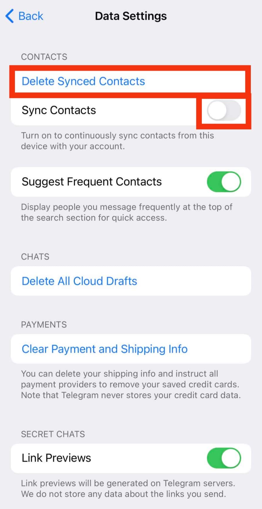 Tap On Delete Synced Contacts.