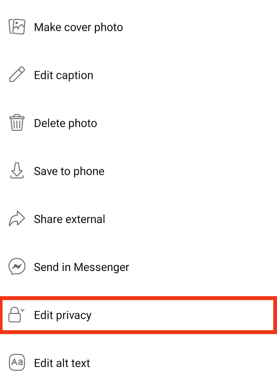 Tap On Edit Privacy