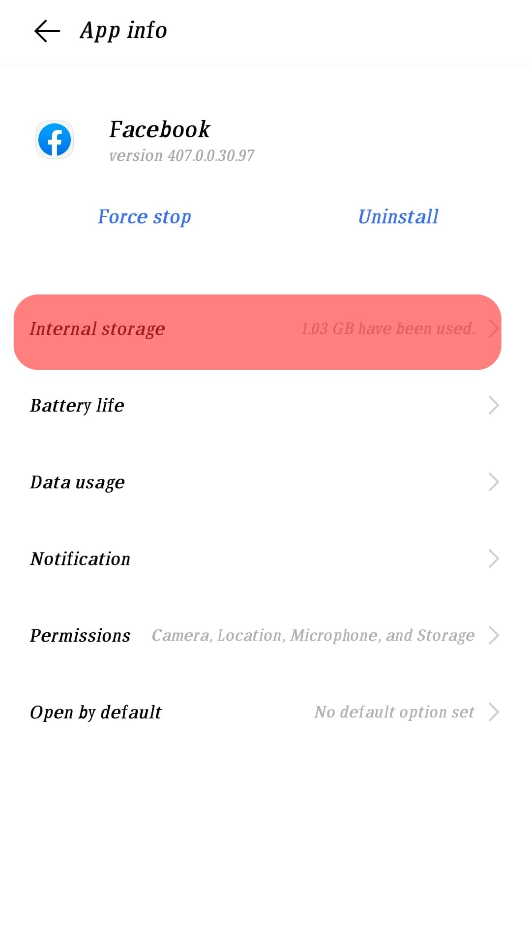 Tap On Internal Storage