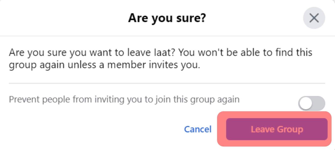 Tap On 'Leave Group' One Last Time
