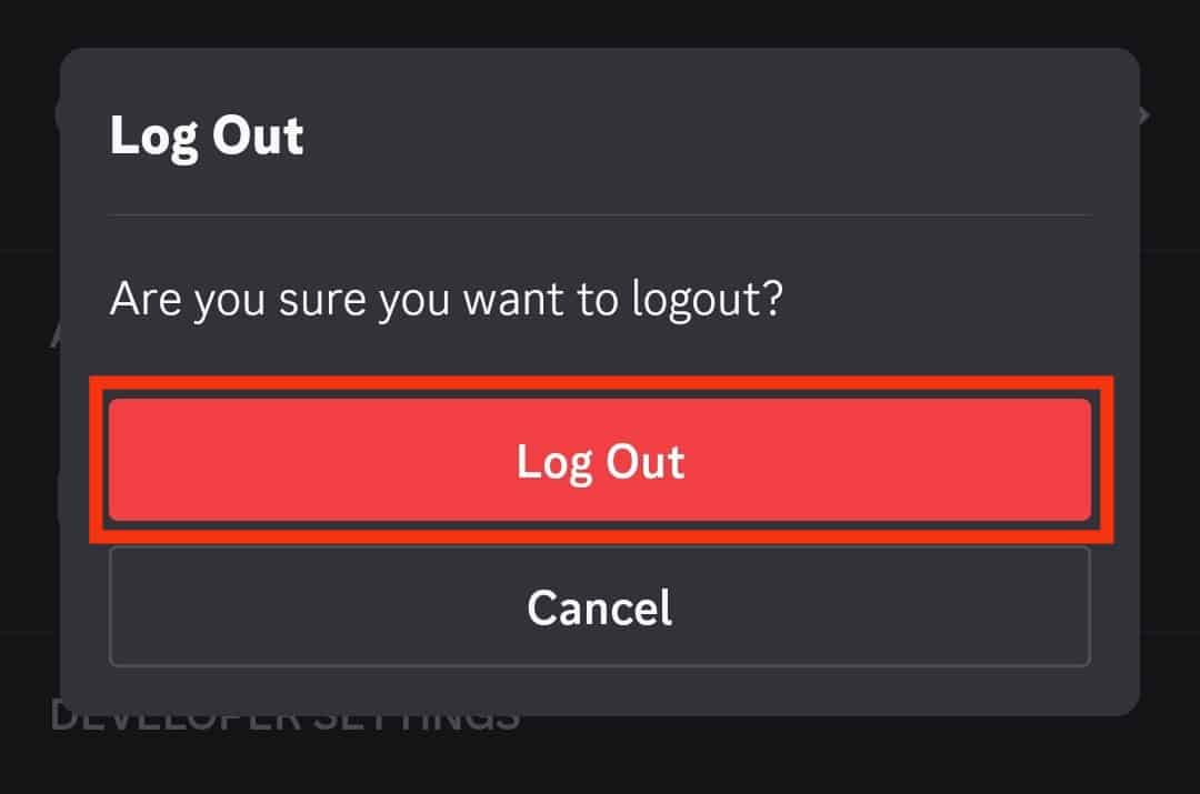 Tap On Log Out Again