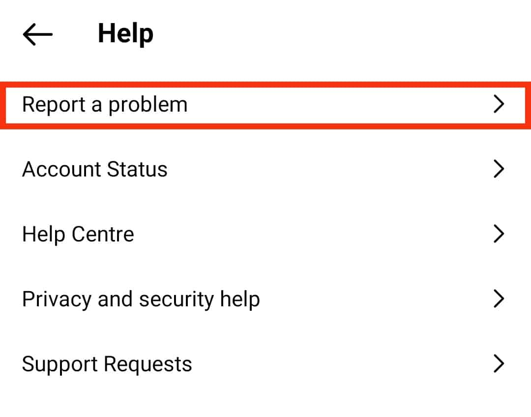 Tap On Report A Problem