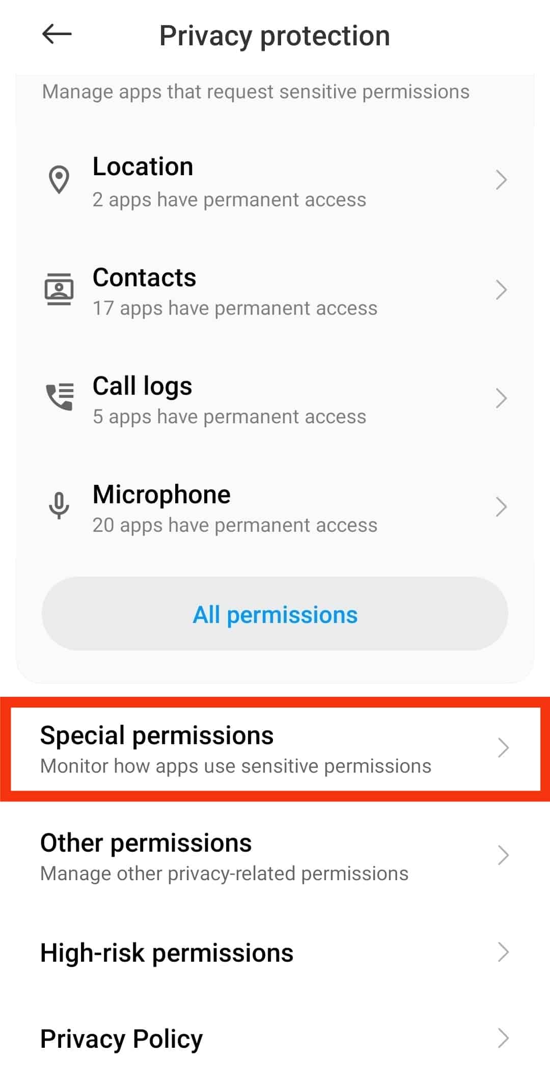 Tap On Special App Access Or Special Permissions