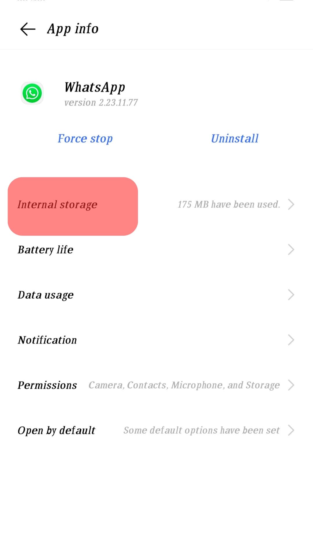 Tap On Storage Whatsapp Mobile