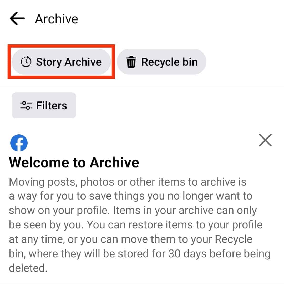 Tap On 'Story Archive