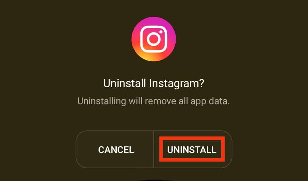 Tap On Uninstall