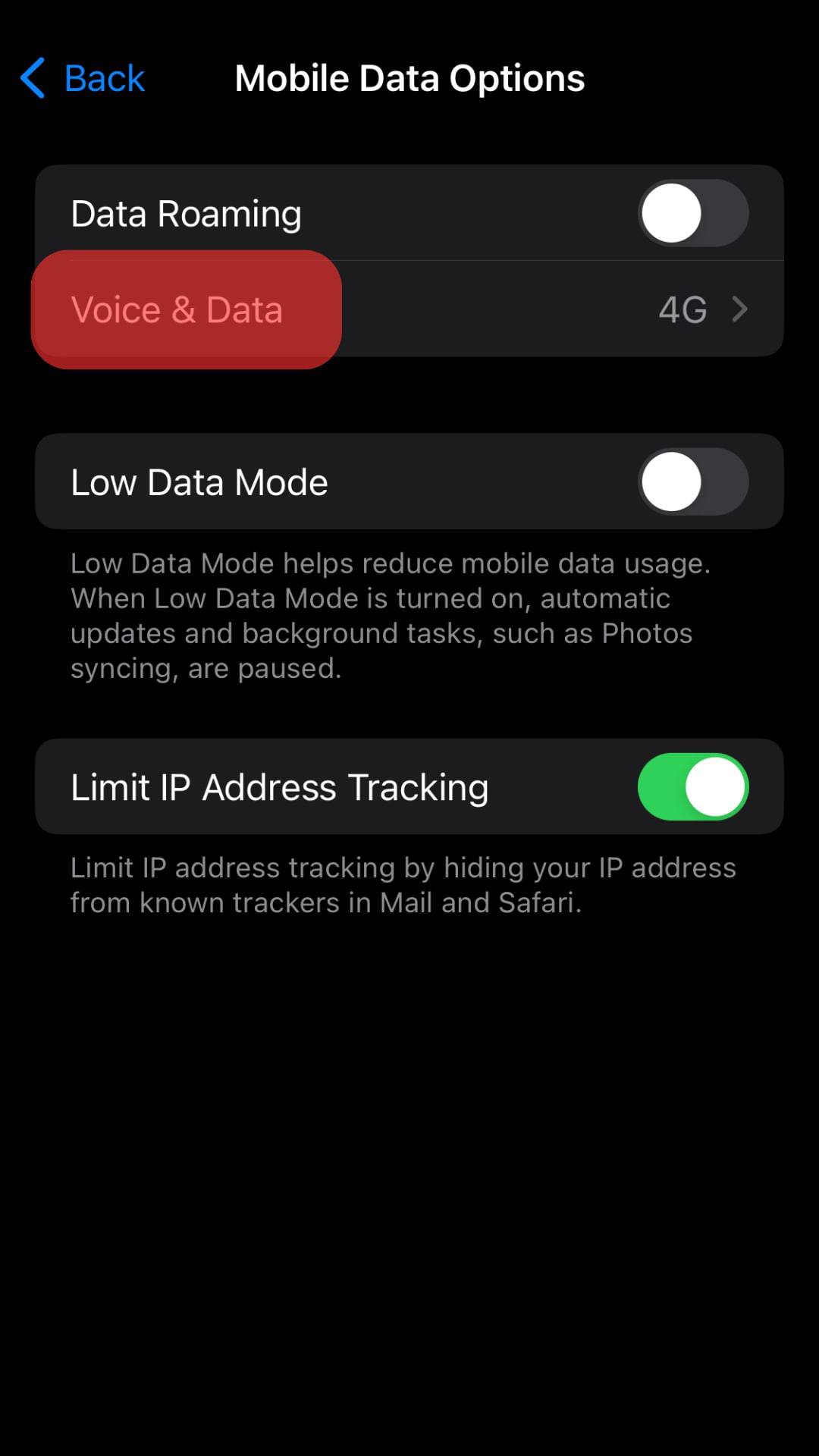 Tap On Voice And Data.