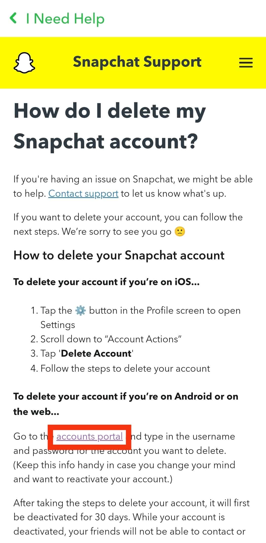 Tap On Accounts Portal