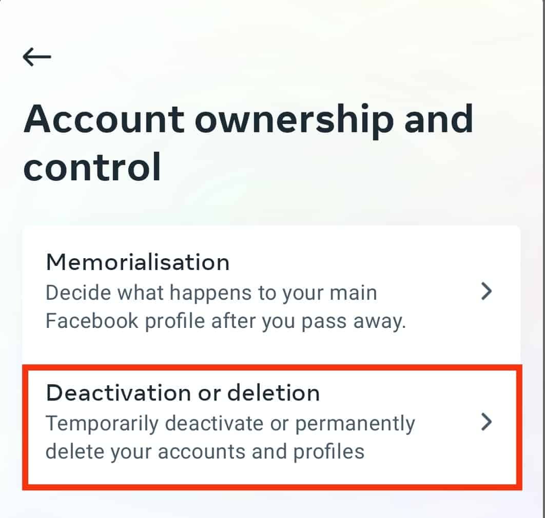 Tap On Deactivation Or Deletion