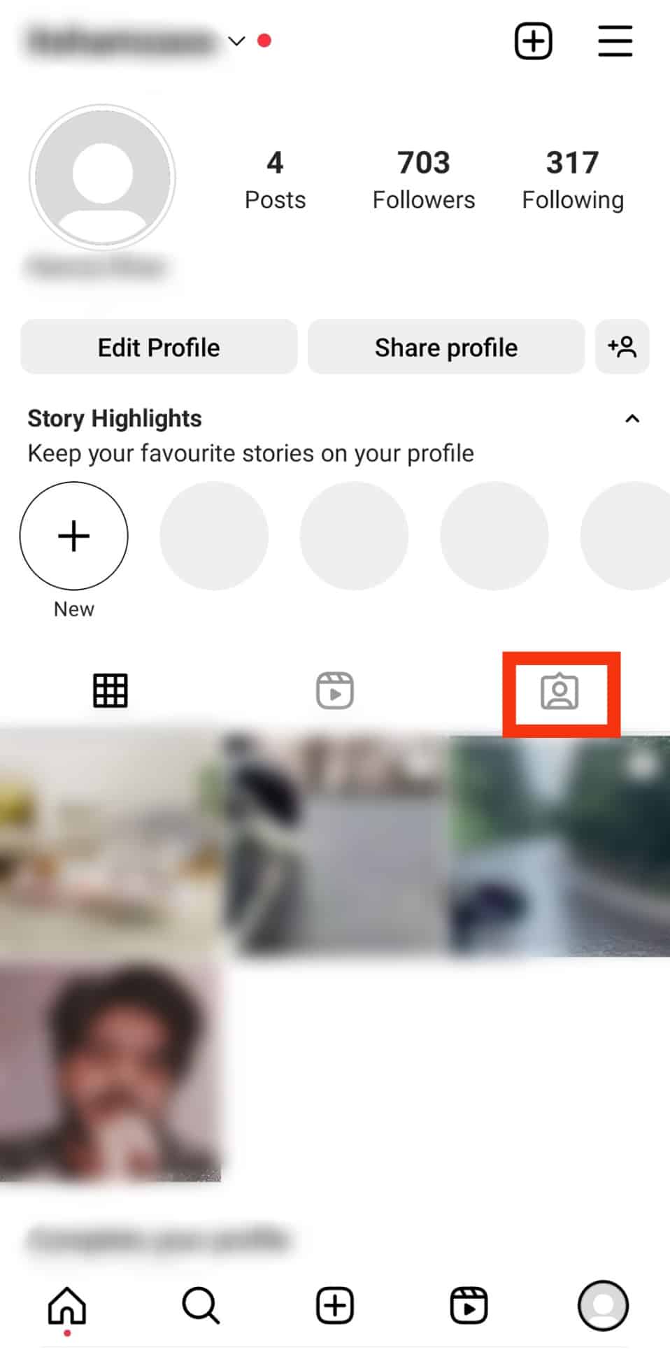 Tap On Tag Icon Below Highlights
