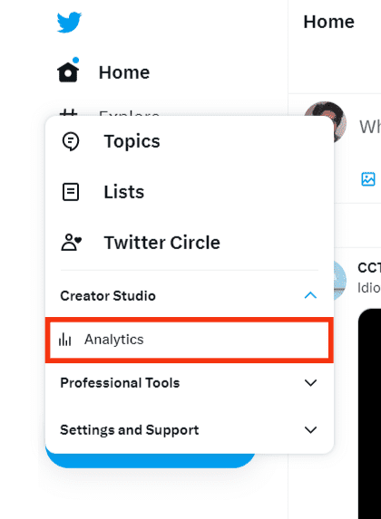 Tap On The Analytics Option